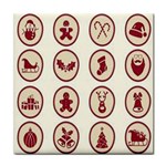 Christmas winter symbols Tile Coaster Front