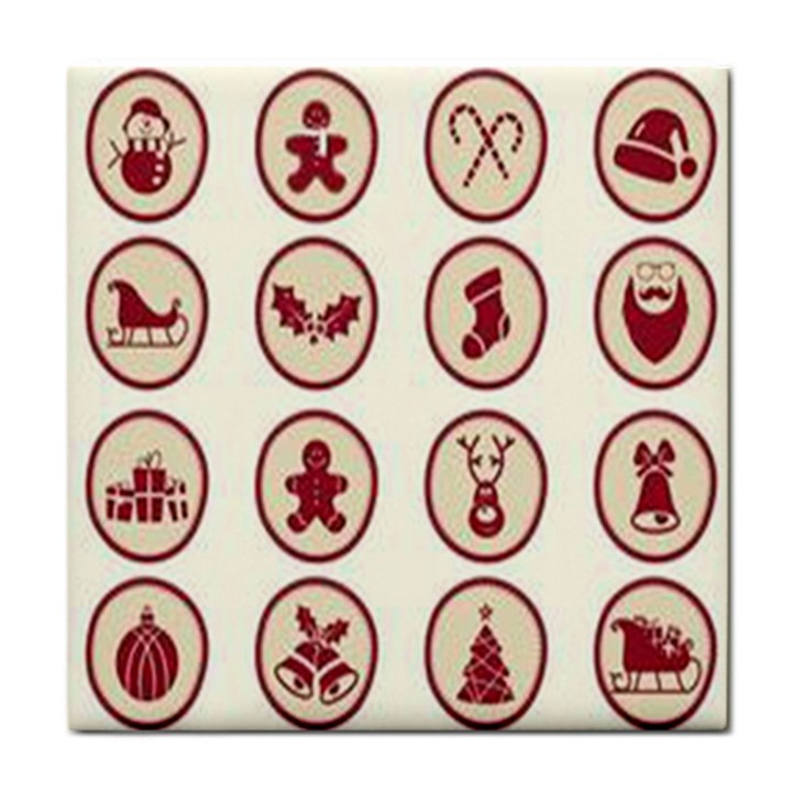 Christmas winter symbols Tile Coaster