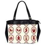 Christmas winter symbols Oversize Office Handbag (2 Sides) Front