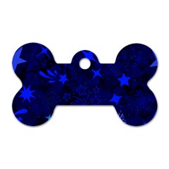 Blue Stars Repeating Pattern Dog Tag Bone (one Side) by Ravadineum