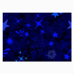 Blue Stars Repeating Pattern Large Glasses Cloth (2 Sides) by Ravadineum