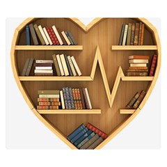 Bookshelf Heart Flano Blanket (small) by artworkshop