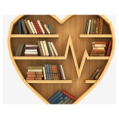 Bookshelf Heart Flano Blanket (medium) by artworkshop