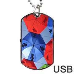 Letters Pattern Folding Umbrellas 2 Dog Tag Usb Flash (two Sides)