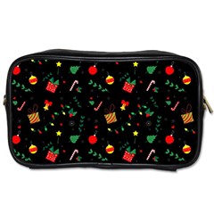 Christmas Pattern Texture Colorful Wallpaper Toiletries Bag (two Sides)