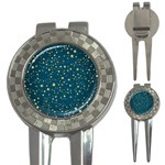 Star Golden Pattern Christmas Design White Gold 3-in-1 Golf Divots