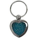 Star Golden Pattern Christmas Design White Gold Key Chain (Heart)