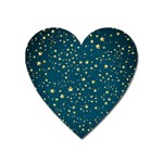 Star Golden Pattern Christmas Design White Gold Heart Magnet