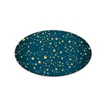 Star Golden Pattern Christmas Design White Gold Sticker Oval (100 pack)