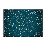 Star Golden Pattern Christmas Design White Gold Sticker A4 (100 pack)