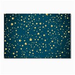 Star Golden Pattern Christmas Design White Gold Postcards 5  x 7  (Pkg of 10)