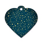Star Golden Pattern Christmas Design White Gold Dog Tag Heart (One Side)