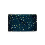 Star Golden Pattern Christmas Design White Gold Cosmetic Bag (Small)