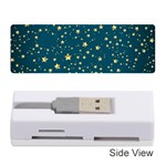 Star Golden Pattern Christmas Design White Gold Memory Card Reader (Stick)