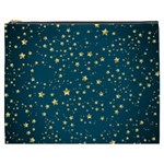 Star Golden Pattern Christmas Design White Gold Cosmetic Bag (XXXL)