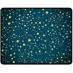 Star Golden Pattern Christmas Design White Gold Double Sided Fleece Blanket (Medium)