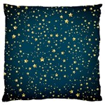 Star Golden Pattern Christmas Design White Gold Standard Flano Cushion Case (One Side)