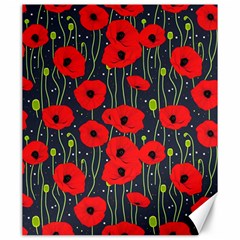 Background Poppies Flowers Seamless Ornamental Canvas 20  X 24 
