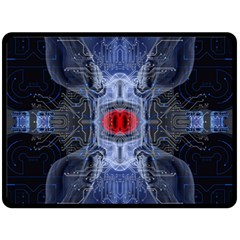 Art Robot Artificial Intelligence Technology Double Sided Fleece Blanket (large) by Ravend