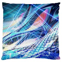 Background Neon Geometric Cubes Colorful Lights Large Cushion Case (two Sides) by Ravend