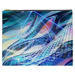 Background Neon Geometric Cubes Colorful Lights Cosmetic Bag (xxxl)