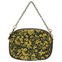 Sunflowers Yellow Flowers Flowers Digital Drawing Chain Purse (one Side)