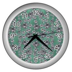 Forest Of Silver Pagoda Vines Wall Clock (silver) by pepitasart