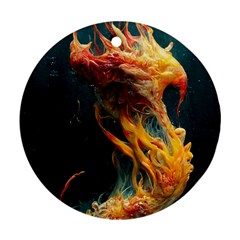 Flame Deep Sea Underwater Creature Wild Round Ornament (two Sides) by Pakemis