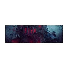 Haunted House Halloween Cemetery Moonlight Sticker (bumper) by Pakemis