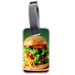 Hamburger Cheeseburger Burger 3d Render Snack Luggage Tag (two Sides) by Pakemis