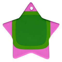 Pink And Green 1105 - Groovy Retro Style Art Star Ornament (two Sides)