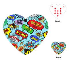 Comic Bubbles Seamless Pattern Playing Cards Single Design (heart) by Pakemis