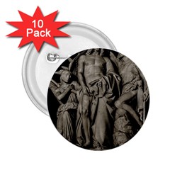 Catholic Motif Sculpture Over Black 2 25  Buttons (10 Pack)  by dflcprintsclothing