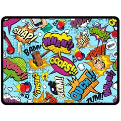 Comic Elements Colorful Seamless Pattern Double Sided Fleece Blanket (large) by Pakemis