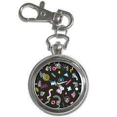 Memphis Design Seamless Pattern Key Chain Watches by Pakemis