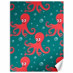 Cute Smiling Red Octopus Swimming Underwater Canvas 36  X 48 