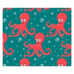 Cute Smiling Red Octopus Swimming Underwater Flano Blanket (small)