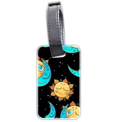 Seamless Pattern With Sun Moon Children Luggage Tag (two Sides) by Pakemis