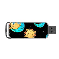 Seamless Pattern With Sun Moon Children Portable Usb Flash (two Sides) by Pakemis