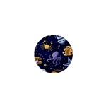 Marine Seamless Pattern Thin Line Memphis Style 1  Mini Buttons