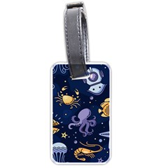 Marine Seamless Pattern Thin Line Memphis Style Luggage Tag (one Side)