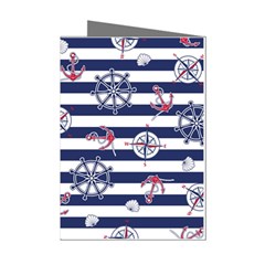 Seamless Marine Pattern Mini Greeting Cards (pkg Of 8) by Pakemis