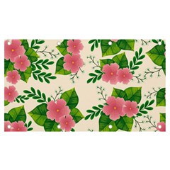 Cute-pink-flowers-with-leaves-pattern Banner And Sign 7  X 4 