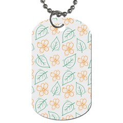 Hand-drawn-cute-flowers-with-leaves-pattern Dog Tag (two Sides)