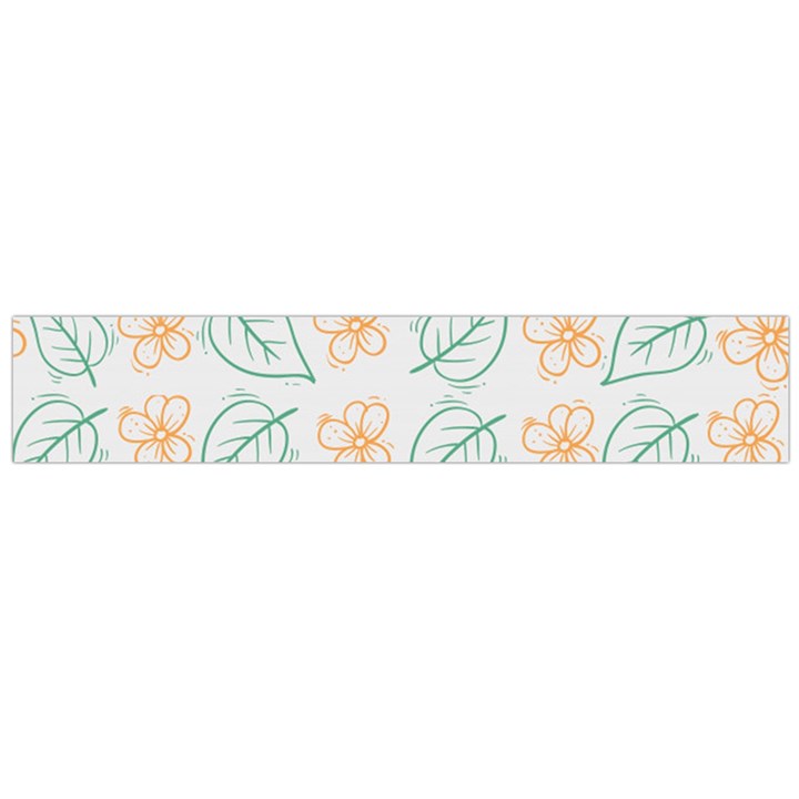 Hand-drawn-cute-flowers-with-leaves-pattern Large Flano Scarf 