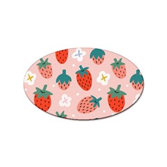 Strawberry-seamless-pattern Sticker (oval)