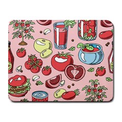 Tomato-seamless-pattern-juicy-tomatoes-food-sauce-ketchup-soup-paste-with-fresh-red-vegetables-backd Small Mousepad by Pakemis