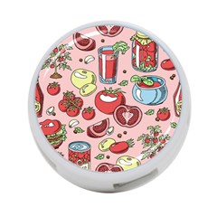 Tomato-seamless-pattern-juicy-tomatoes-food-sauce-ketchup-soup-paste-with-fresh-red-vegetables-backd 4-port Usb Hub (one Side) by Pakemis
