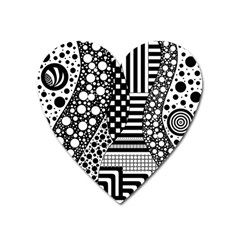 Black And White Heart Magnet by gasi