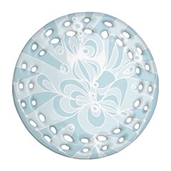 Blue 2 Zendoodle Ornament (round Filigree) by Mazipoodles
